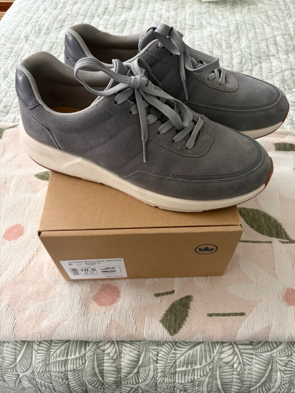 Peter Millar Journeyman Men's Gray Suede Lace-Up Casual Sneakers